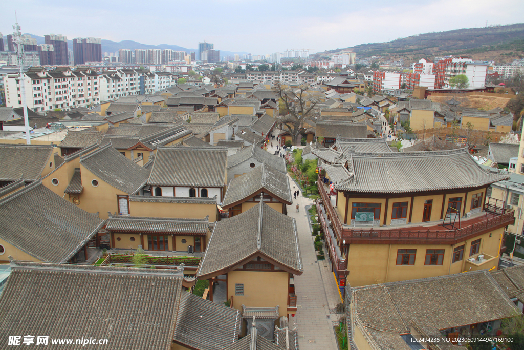 天水古城鸟瞰图片