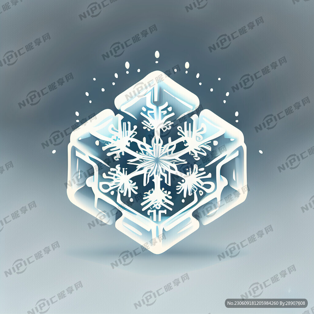 雪花 冰块。线条硬朗 简约图标