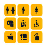 公共厕所标识系统图标ICON