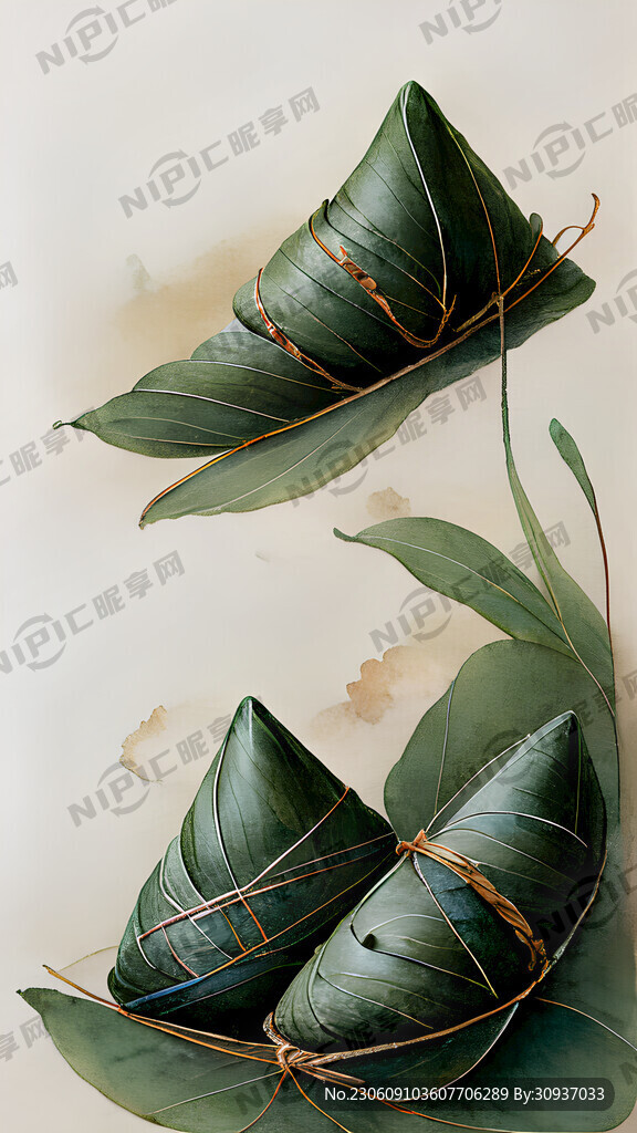 端午节海报 粽叶元素 龙舟