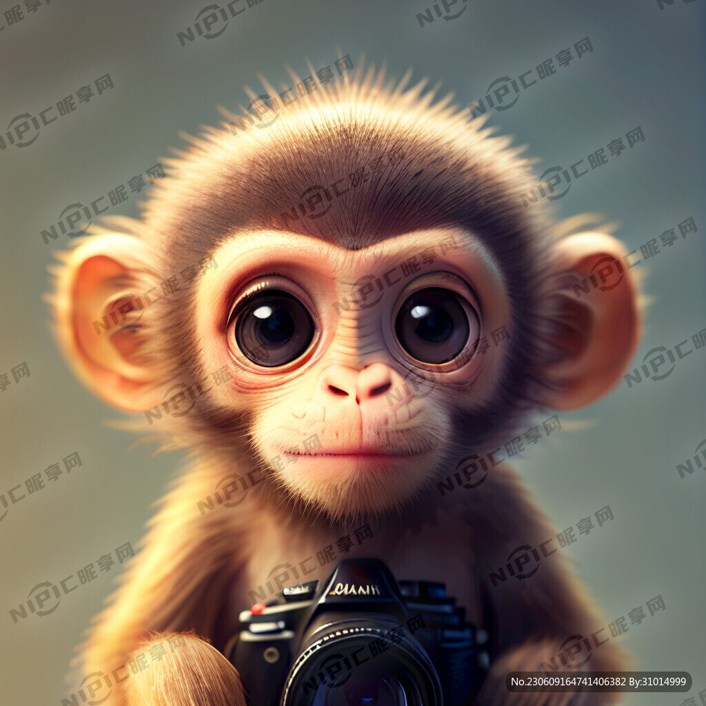 小猴子 摄影师 皮克斯动画风格