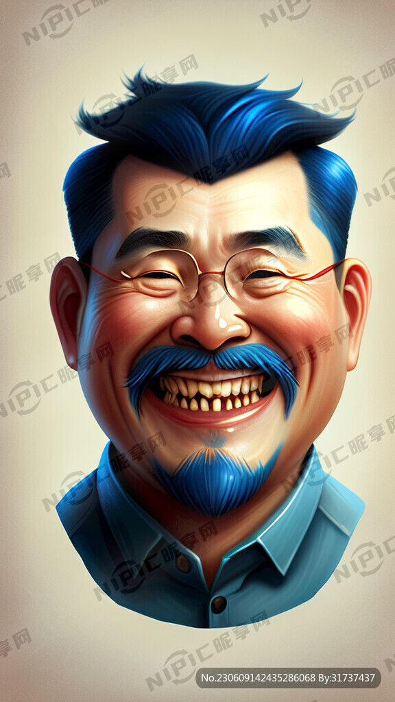 父亲节牙齿口腔蓝色