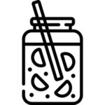 珍珠奶茶黑白图标