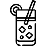 珍珠奶茶黑白图标 