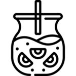珍珠奶茶黑白图标 