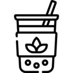 珍珠奶茶黑白图标 