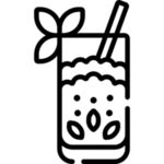 珍珠奶茶黑白图标 