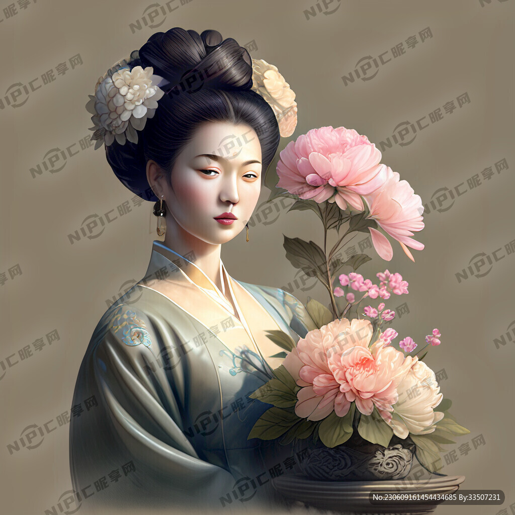 宋朝宫女插花