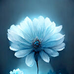 黑暗中的花，冰蓝色，梦幻场景