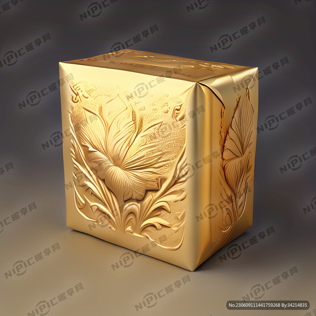 金色浮雕花纹的包装
