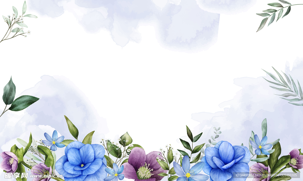 水墨风格花背景
