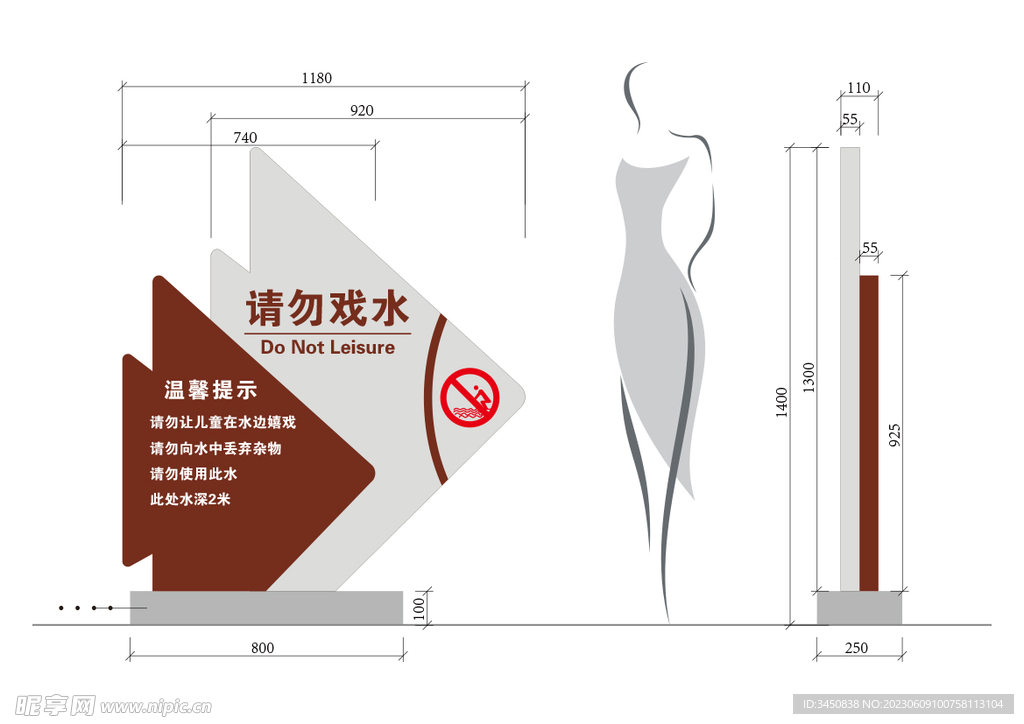 严禁戏水牌