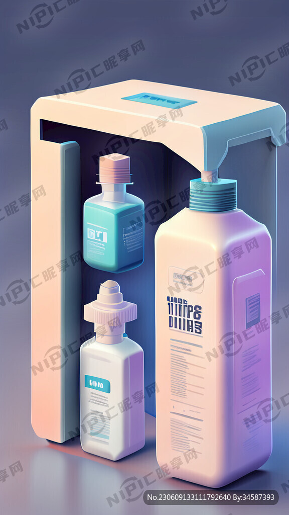 消毒产品海报 科技 产品盒子