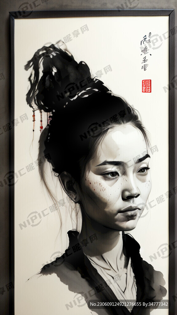 水墨中国画 人物照片