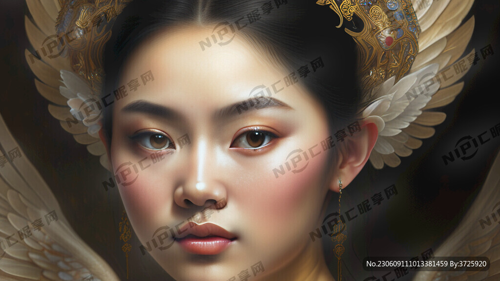 一幅美丽天使的肖像 高度细致