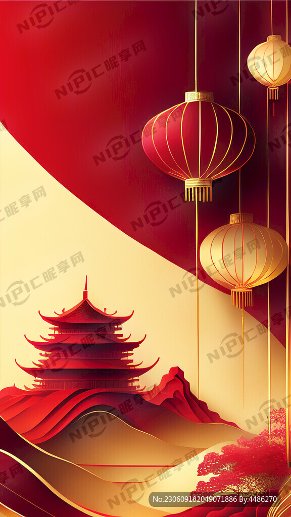背景 红色 金色线条