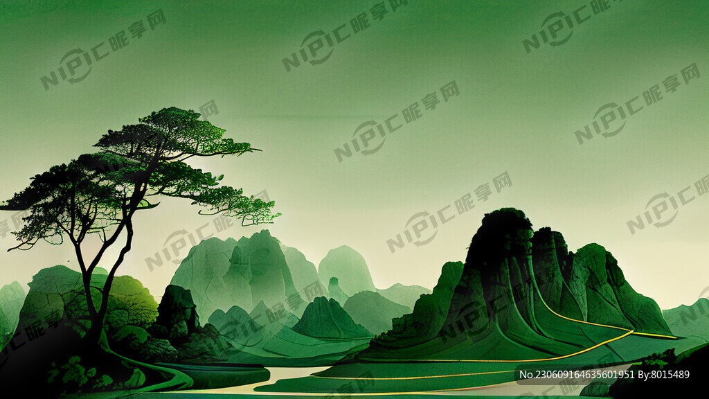 绿色渐变线条
