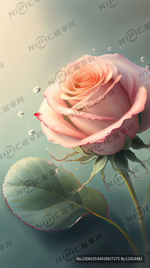 水中的玫瑰花