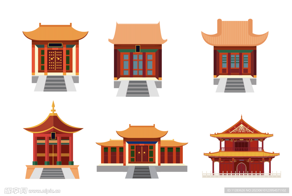 中国风建筑插画