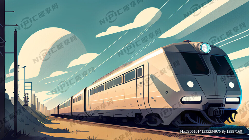 插画高铁