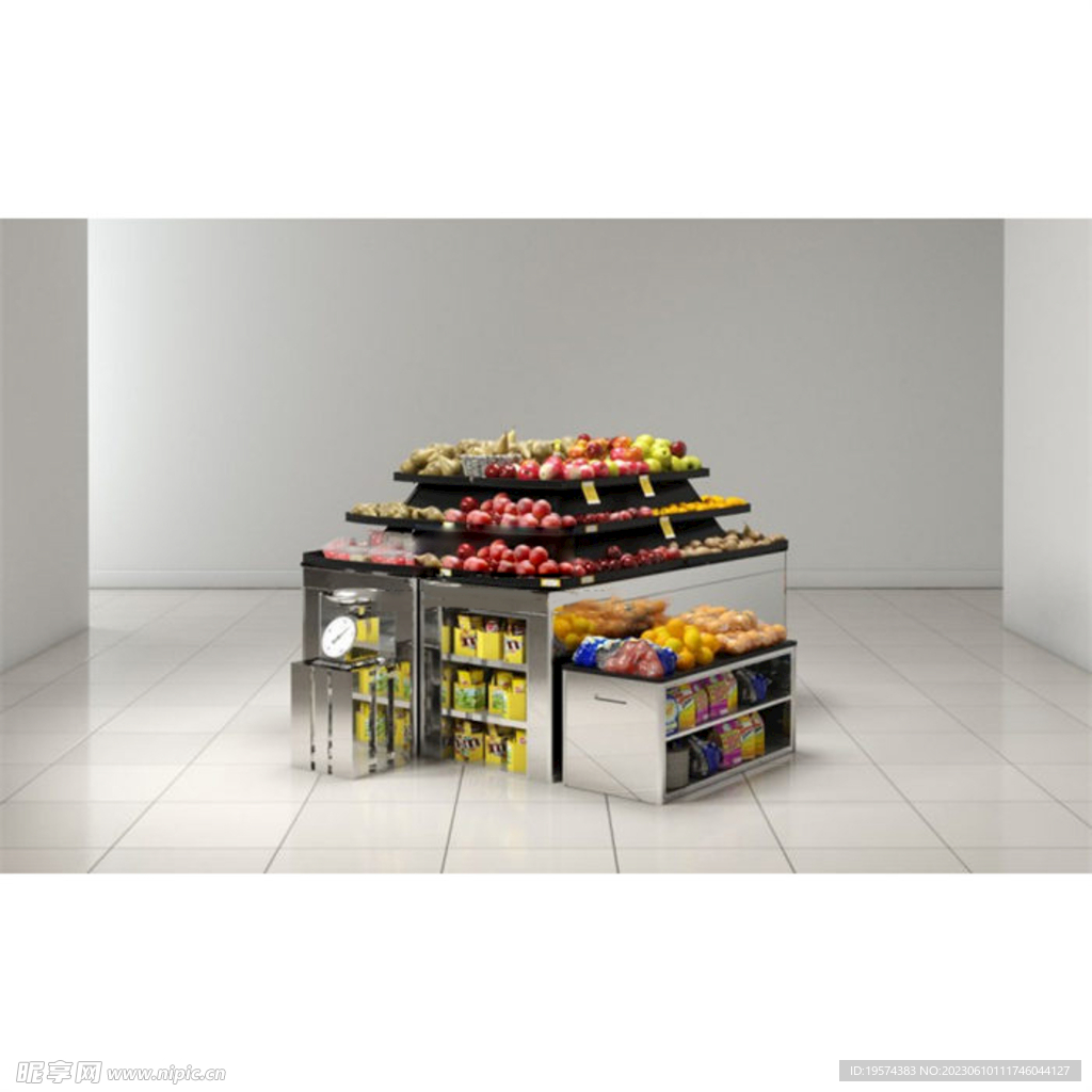 C4D模型 超市货架 
