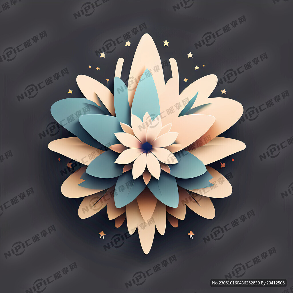 商标 花 星星聚集 简约