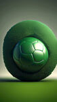 世界杯足球绿荫立体三维