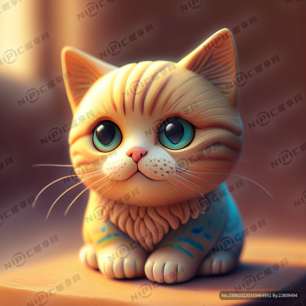 可爱 猫 黏土 温暖 彩色