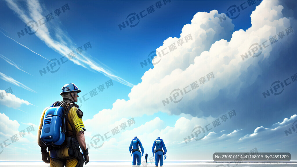蓝天救援队 天空 质感 宏伟
