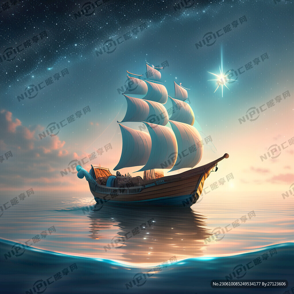 星光海面小舟梦想