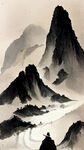 侠客，水墨山水