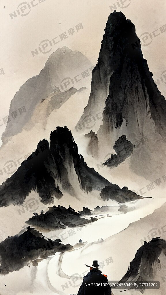 侠客 水墨山水