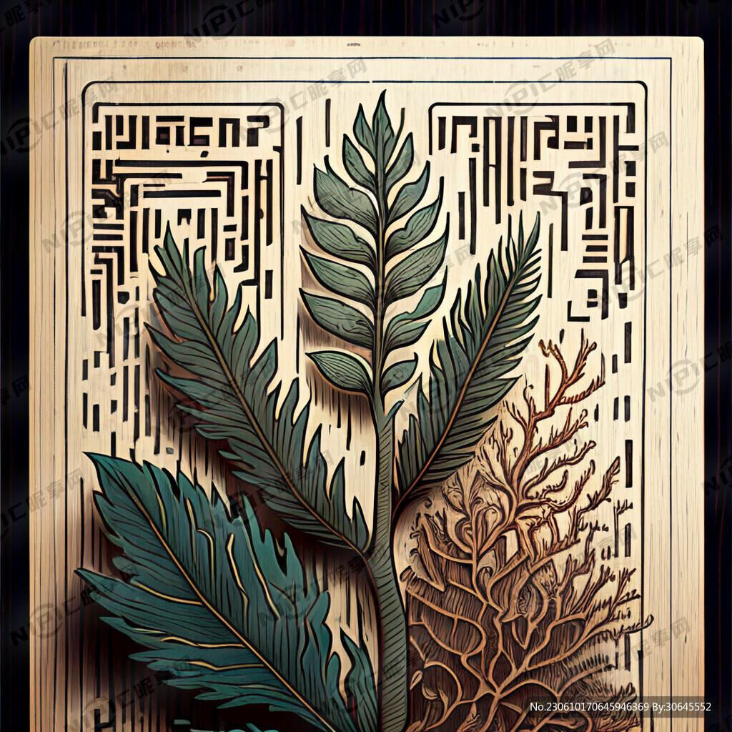 植物介绍牌木纹二维码
