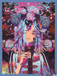 二次元美女手绘插画图片