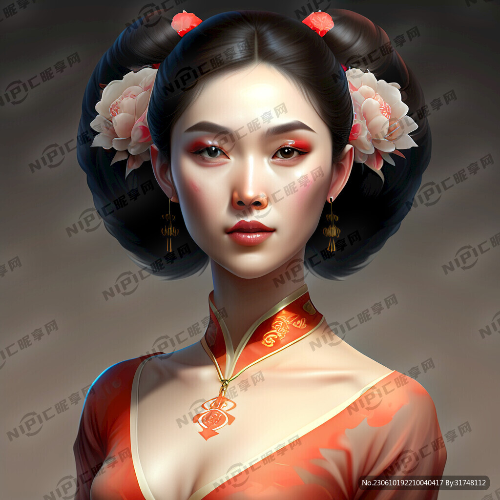 丸子头美女