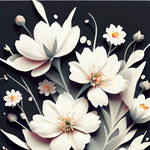 小碎花，无缝图案，白色底，写实，神秘