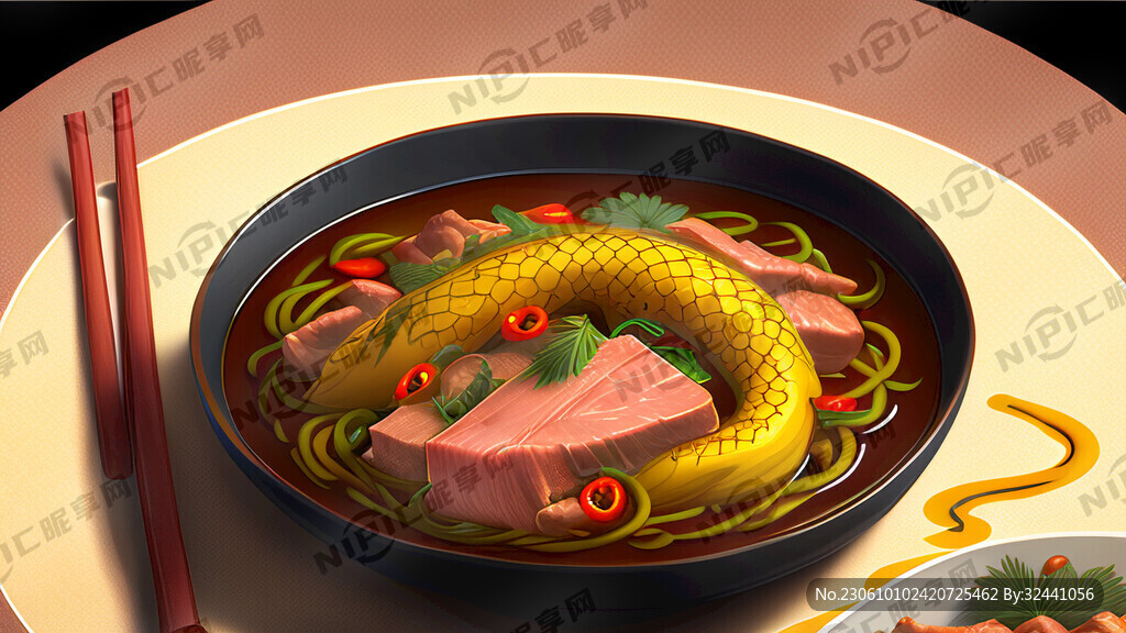 辣椒炒肉 后面有黄色龙纹盘子