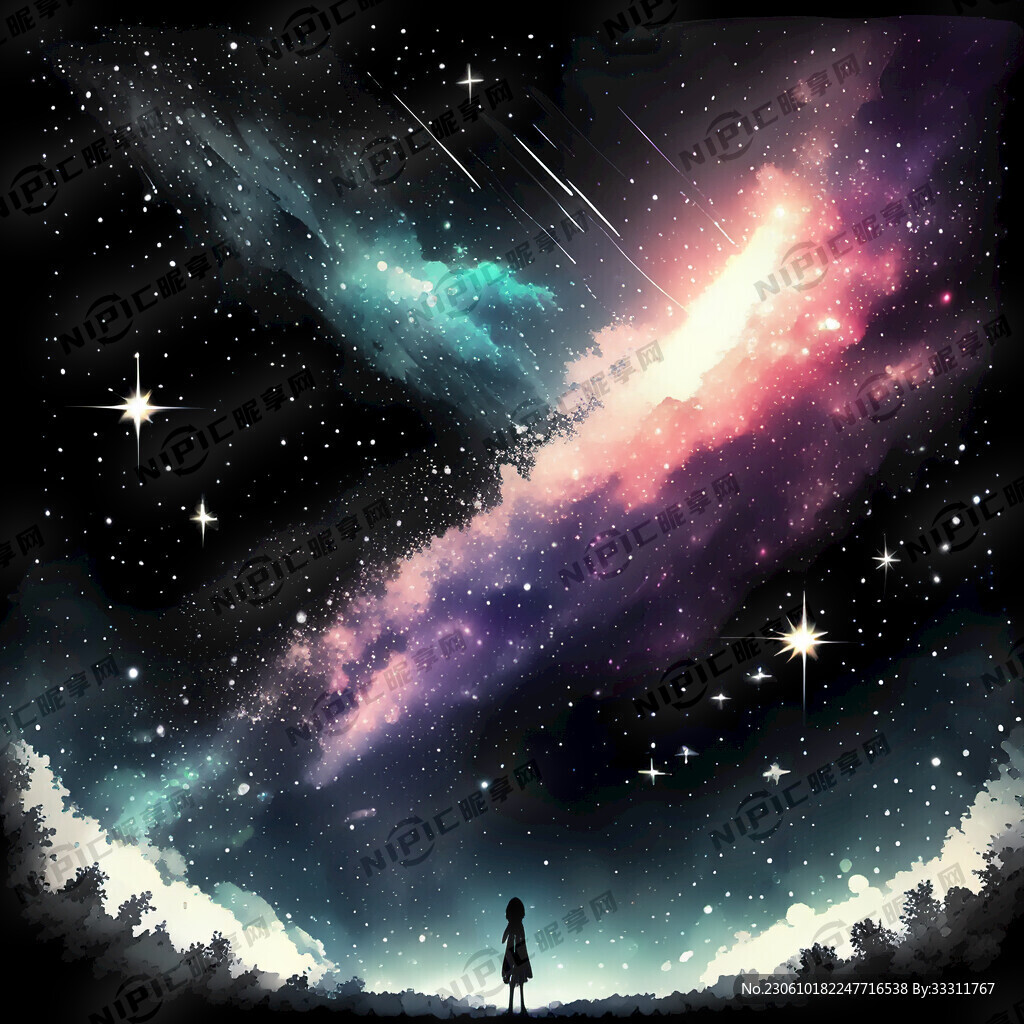 黑色背景星空