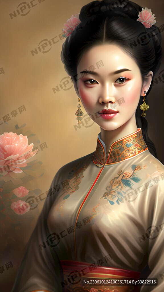 一个古典的美女
