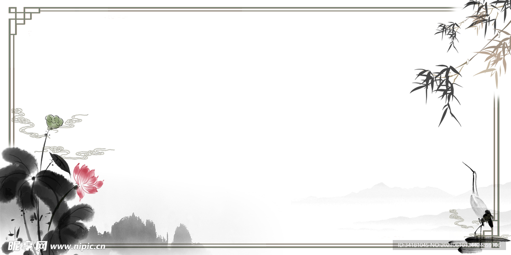 中国风荷花背景