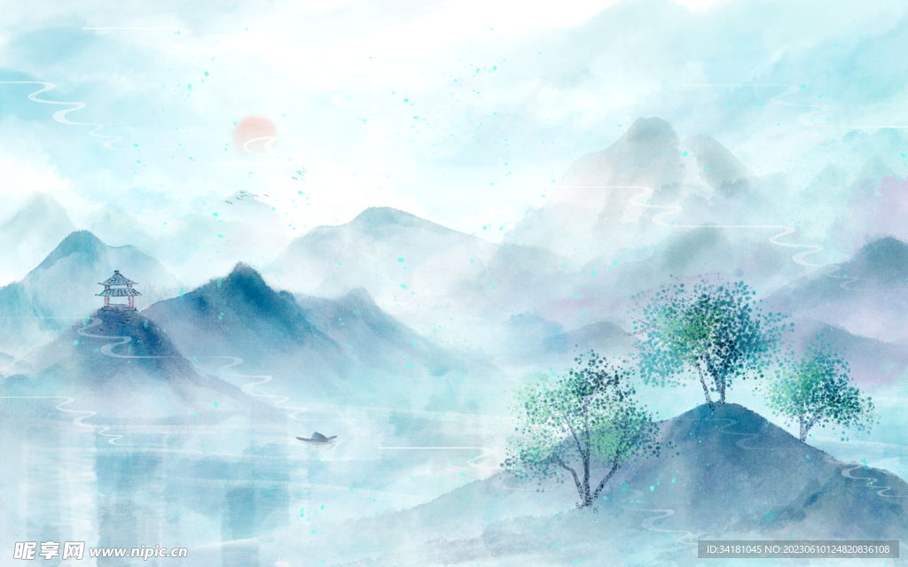古风山水插画
