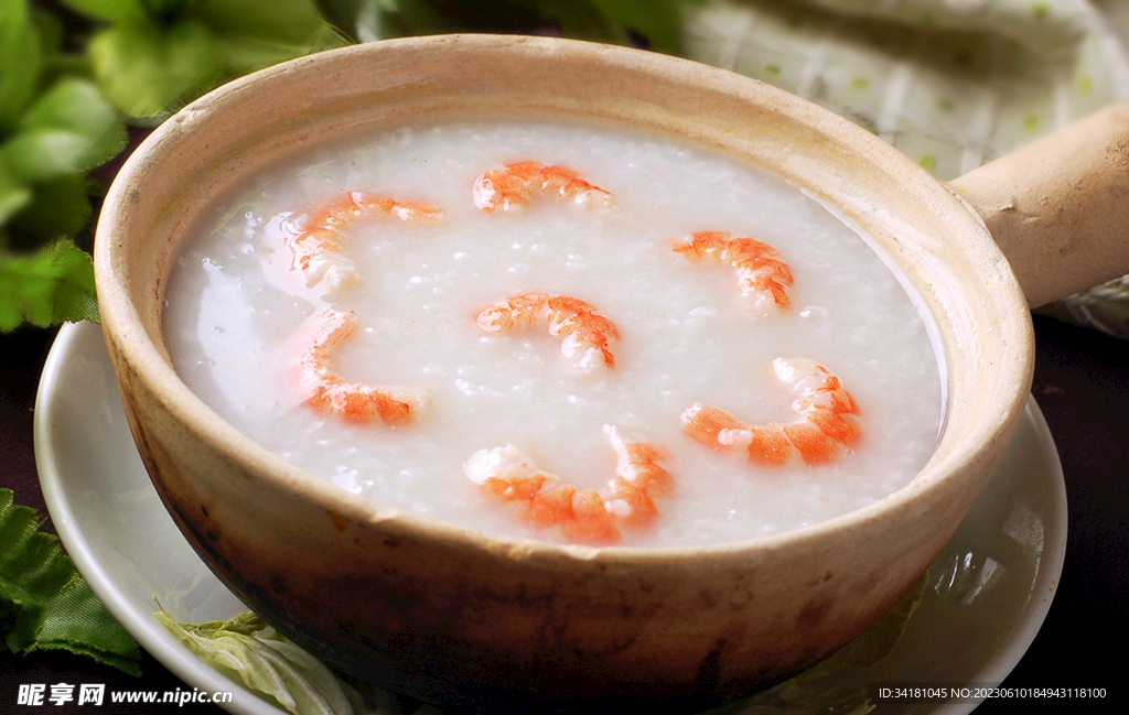 虾仁煲粥