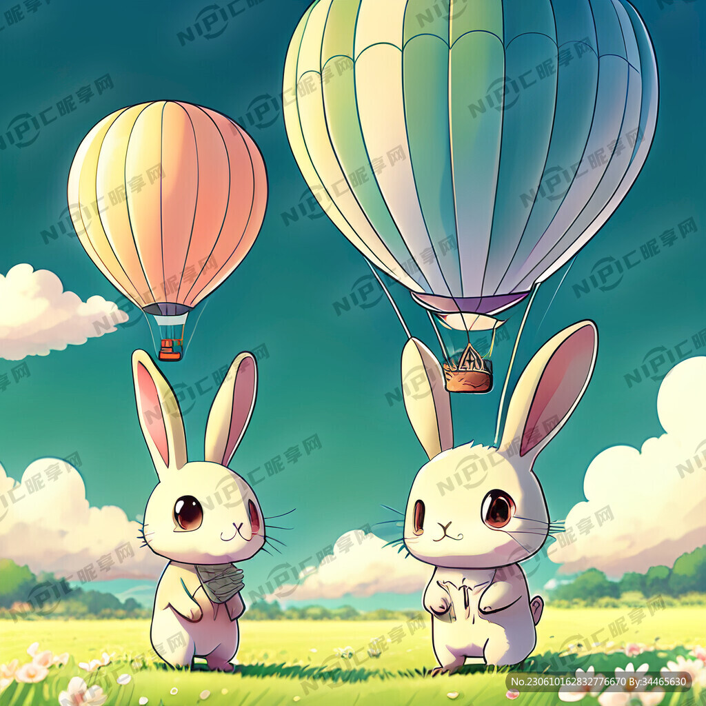 漫画 春天 可爱兔子 二次元