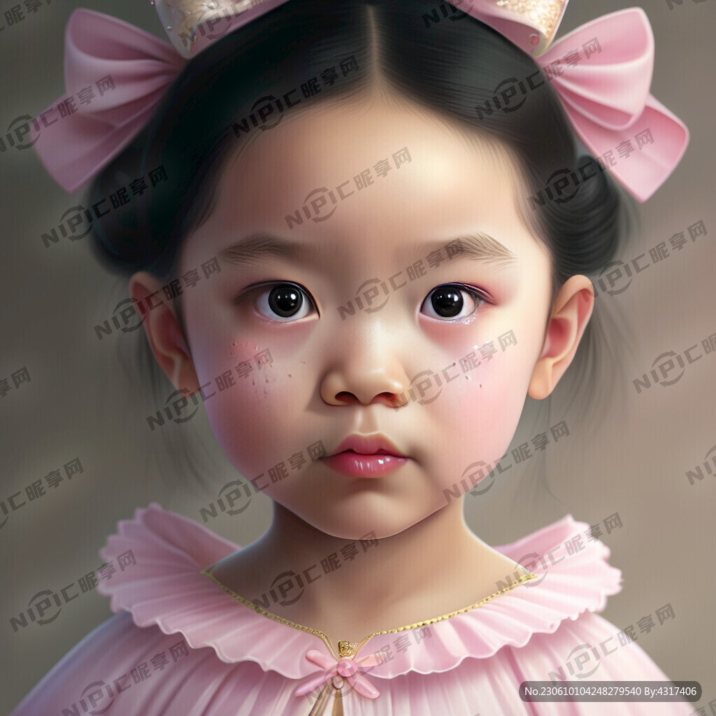 一个小女孩 穿着公主裙