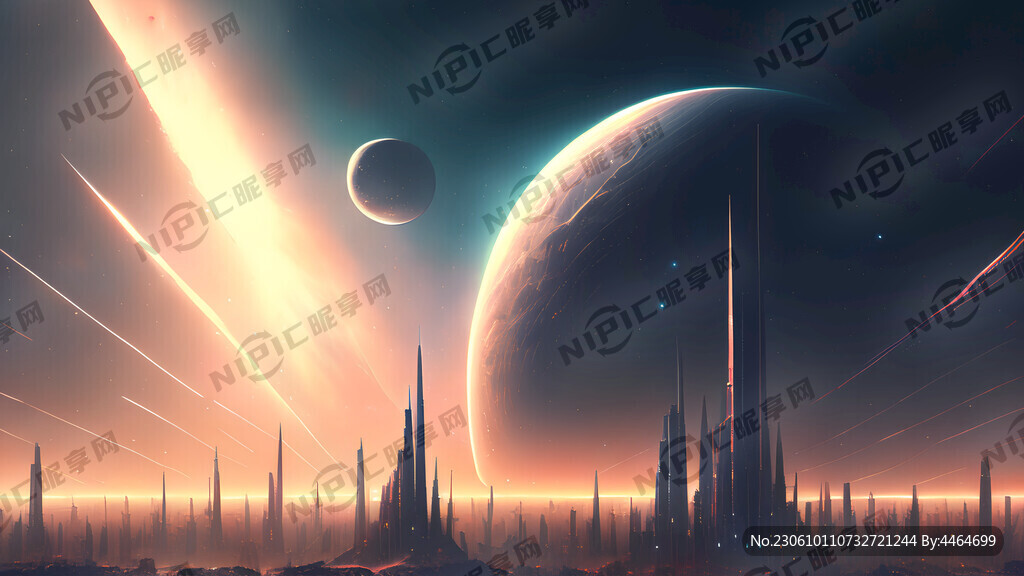 无穷 城市 科技感 未来 星空