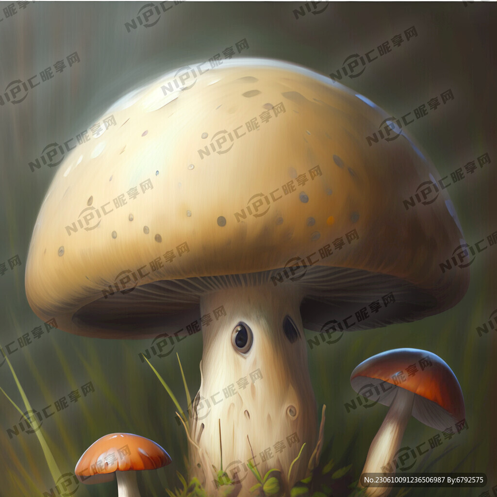 蘑菇油画