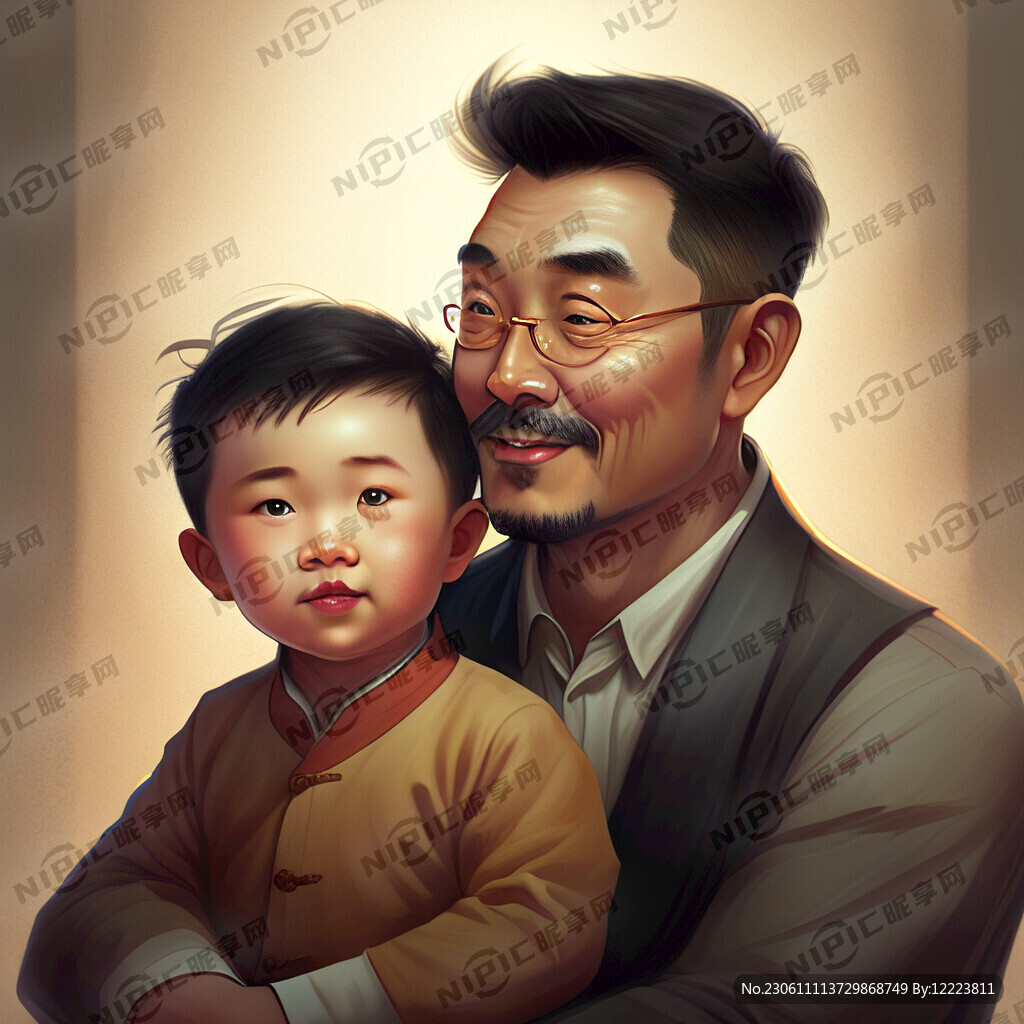 父亲节儿子坐在父亲肩上