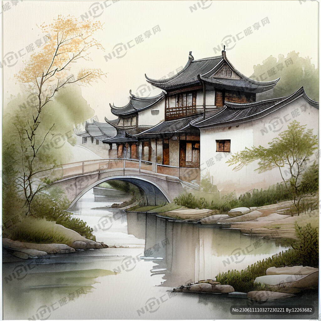 美人 小桥流水人家 古典