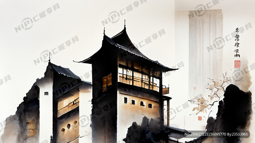 中国古人油坊榨油场景