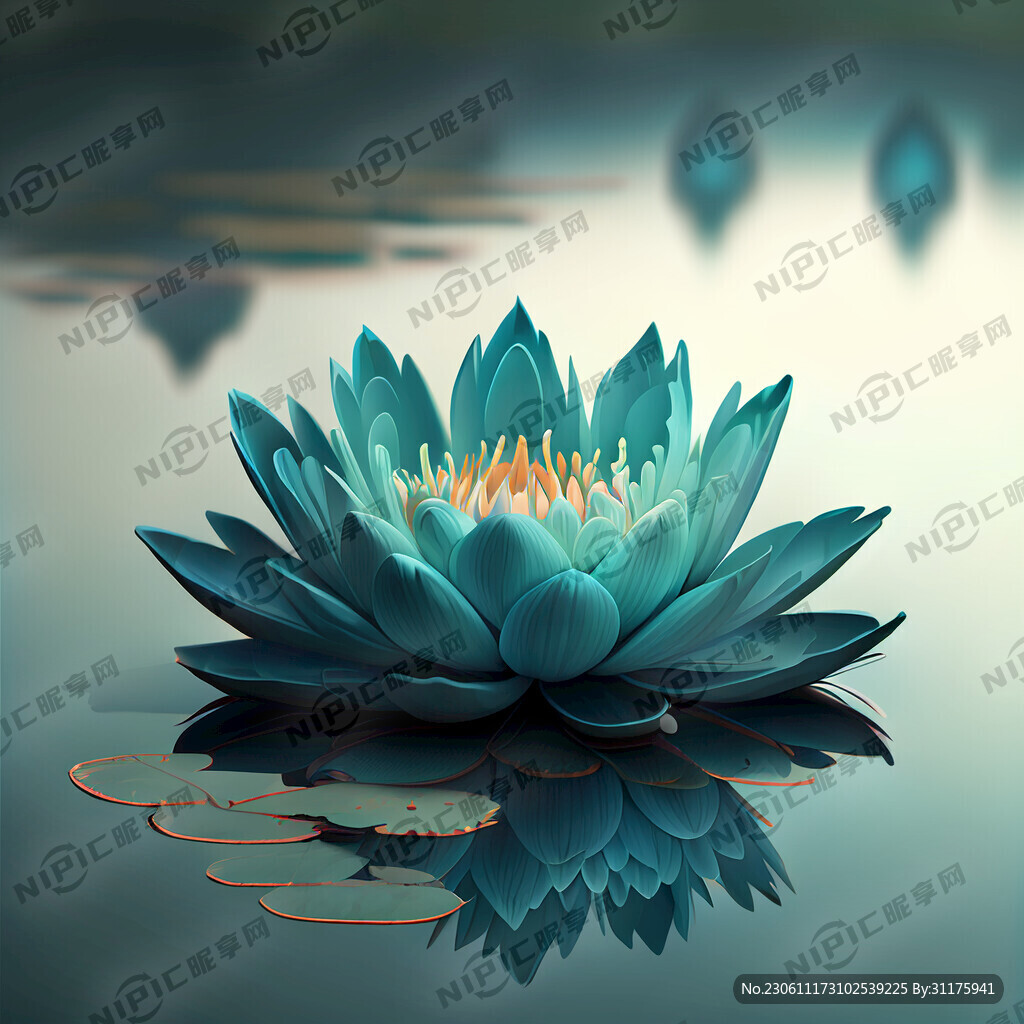 荷塘 照片 蓝绿色